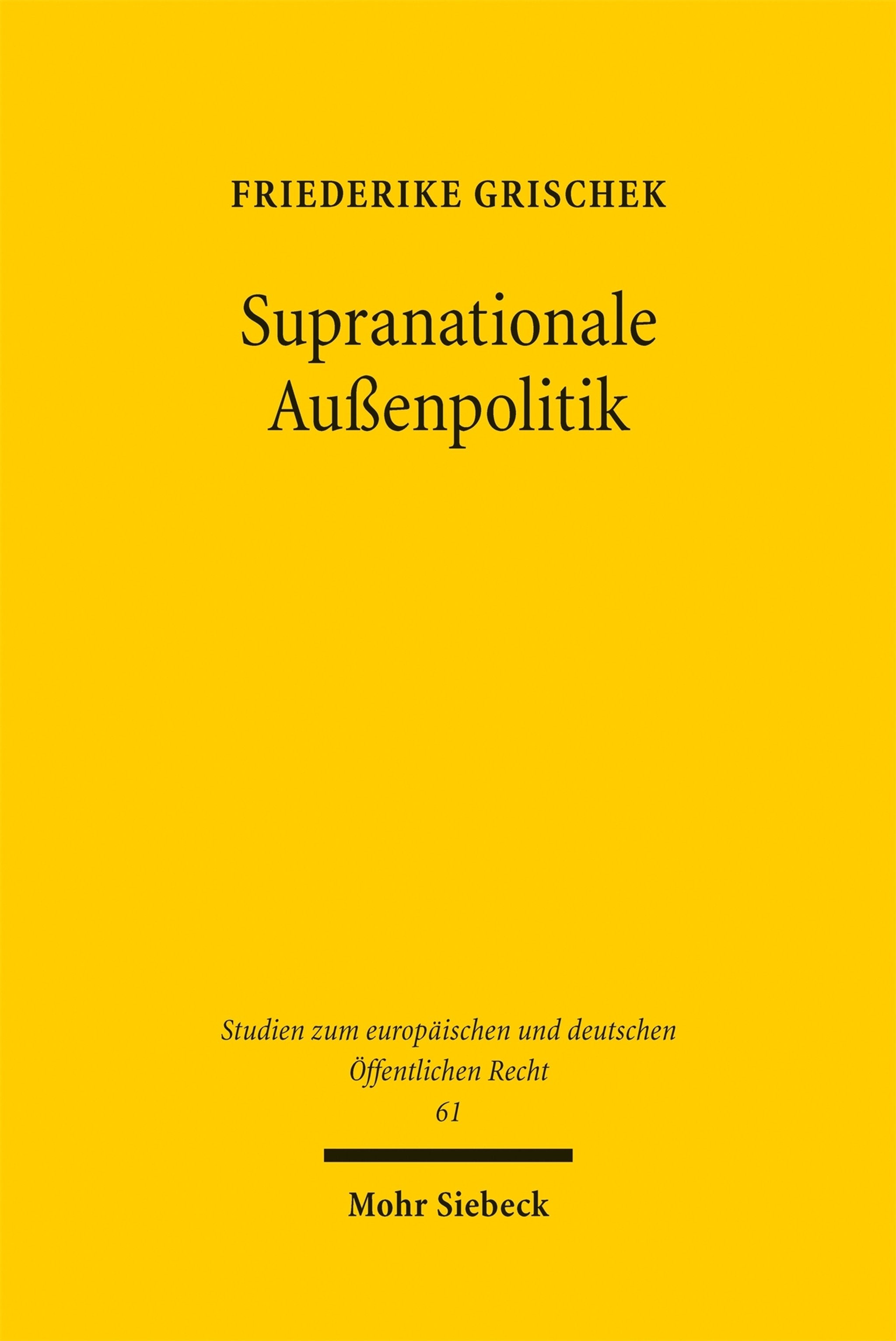 Cover image for Supranationale Außenpolitik ISBN 9783161648090